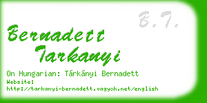 bernadett tarkanyi business card
